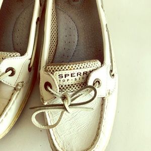 Sperry Top-Sider white leather boat shoes 8.5